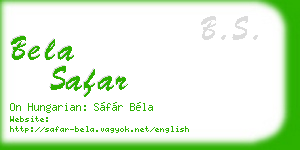 bela safar business card