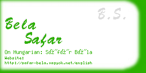 bela safar business card